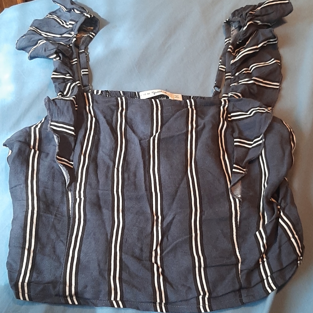 Blue flowy shirt